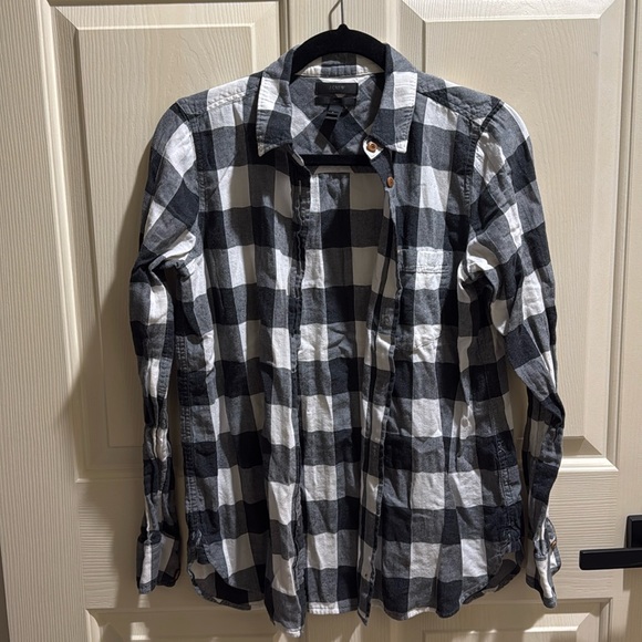 Jcrew black and white buffalo check style flannel - Picture 1 of 1
